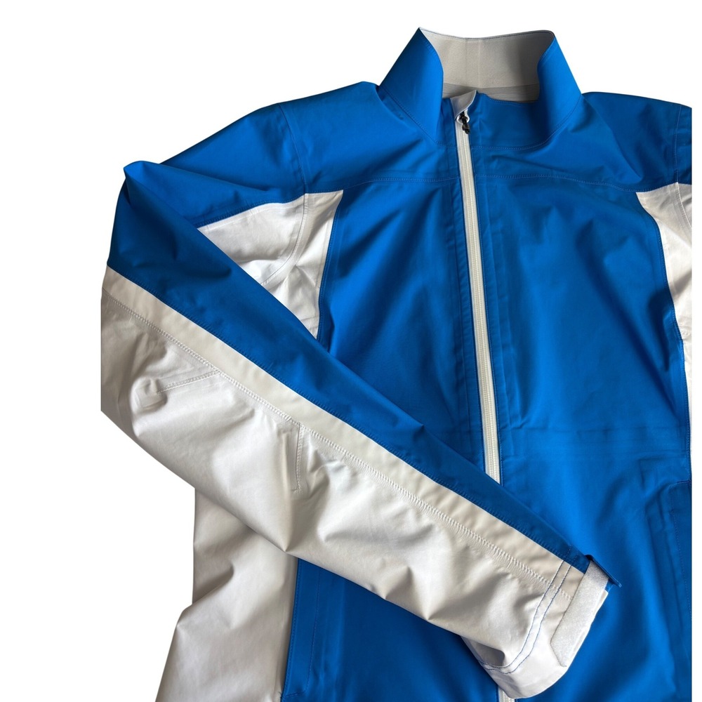 Novara Womens Blue White Full‎ Zip Cycling Jacket Size M  Reflective Trim